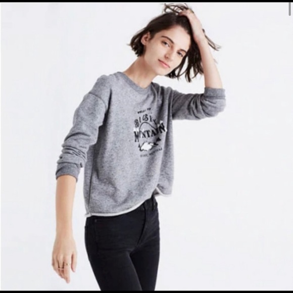 Madewell Big Sky Mountain Montana Crewneck Sweatshirt Top - Picture 3 of 4
